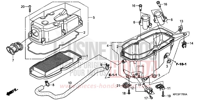 AIR CLEANER (XL125V7/8) for Varadero 125 PEARL CONCOURS BLACK (NHA65) from 2007